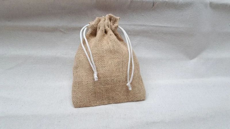 Plain Jute Pouch Bag, Handle Type : Cotton Rope
