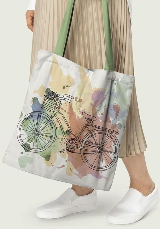 Printed Canvas Shoulder Bag, Color : Multicolor