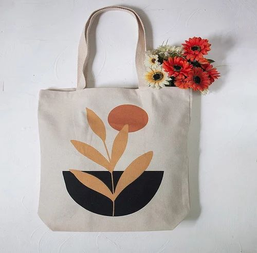 Printed Canvas Tote Bag for Shopping