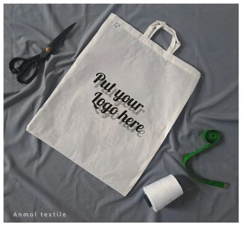 Plain White Cotton Shopping Bag, Technics : Machine Made