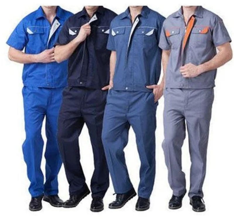 Cotton Plain Factory Staff Uniform, Sleeve Type : Half Sleeves