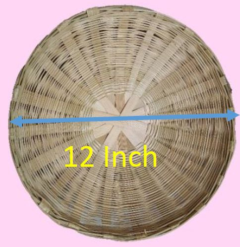12 Inch Bamboo Baskets for Fruit Market, Home, Kitchen, Vegetable Market