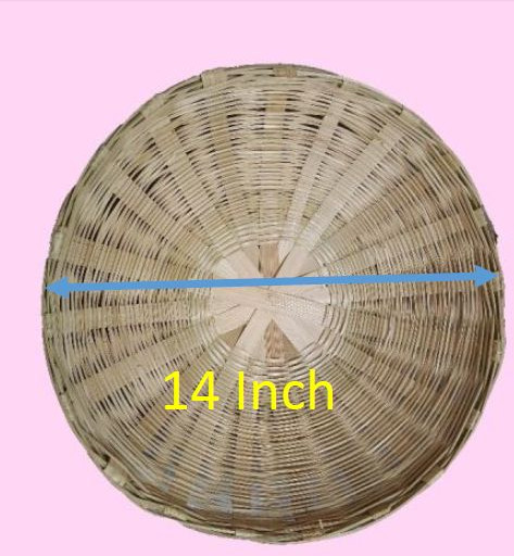 14 Inch Bamboo Baskets for Fruit Market, Home, Kitchen, Vegetable Market