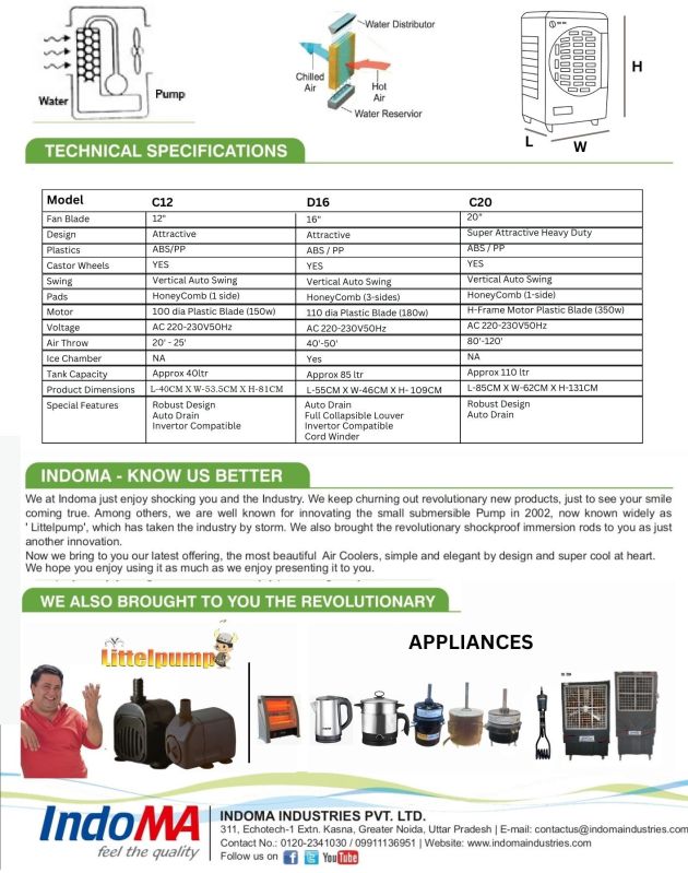 Indoma D-16 Domestic Air Cooler