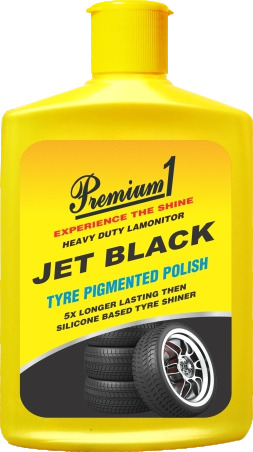 Premium1 Jet Black Tyre Pigmented Polish, Packaging Type : Bottle