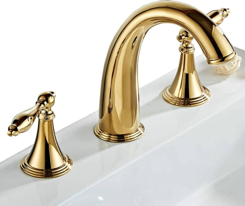 Coated Brass Bathroom Faucets , Shape : Round