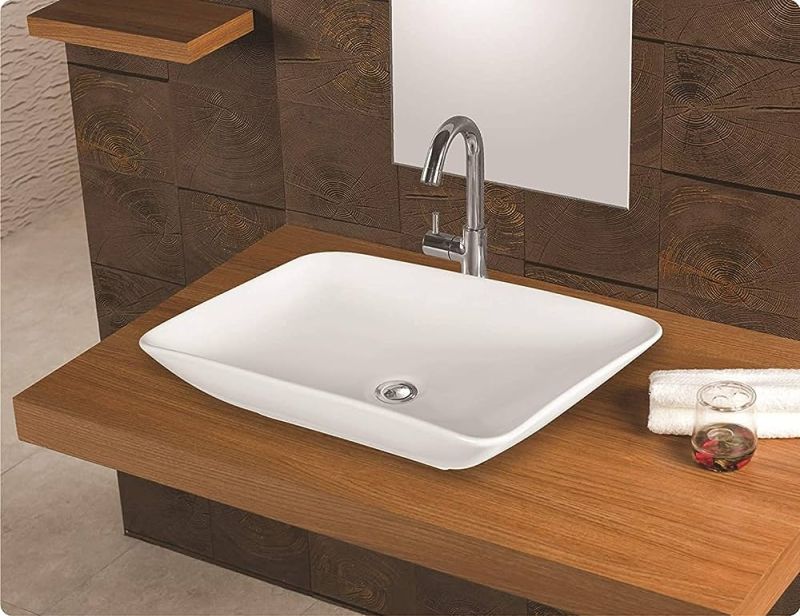 Polished Ceramic Countertop Wash Basin for Home, Hotel, Restaurant
