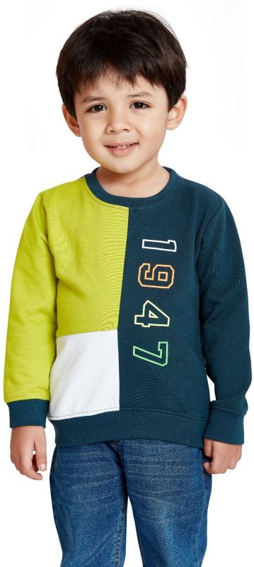 Printed Round Neck Boys Sweatshirt, Packaging Type : Plastic Bag