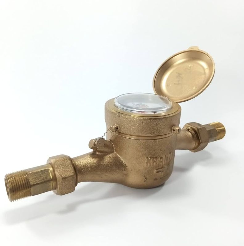 Polished Brass Water Meter Body, Color : Golden