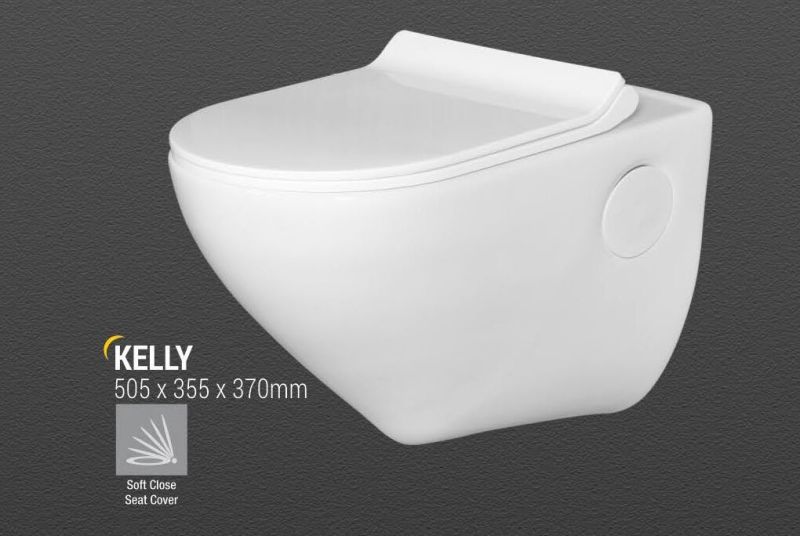 Havit Polished Ceramic Kelly Wall Hung Toilets for Plain