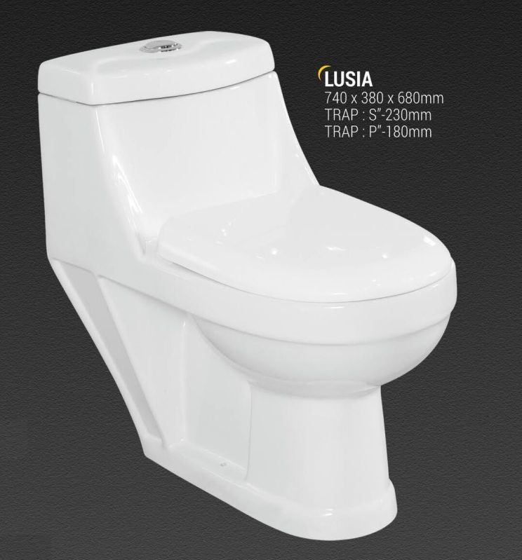 Ceramic Polished Lusia Western Toilet Seat, Shape : Oval