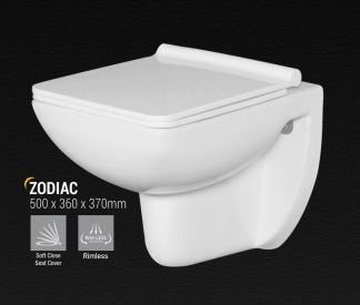 Havit Polished Ceramic Zudiac Wall Hung Toilets for Plain