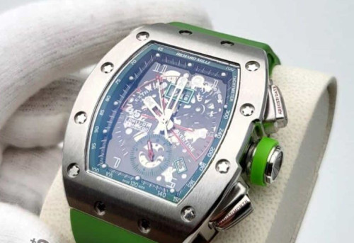 Richard Mille RM 11-01 Roberto Mancini Flyback Chronograph Green Rubber Strap Watch