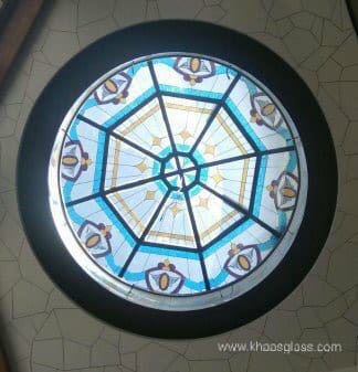 Polished Printed Designer Stained Glass Dome for Commercial, Domestic