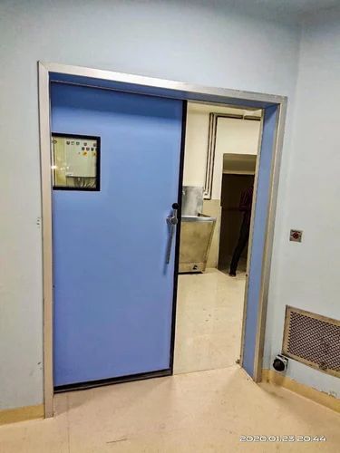 Automatic Hermetically Sealed Sliding Door for Modular OT, Sky Blue