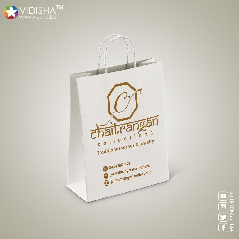 Printed Designer Paper Bags For Shopping, Gift Packaging