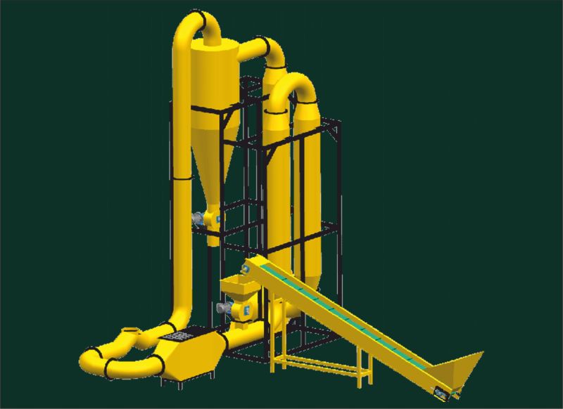 1000 Kg/hr Rotary Drum Type Sawdust Dryer