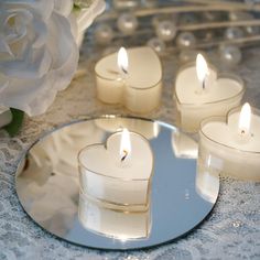 Paraffin Wax Floating Hearts Candles Set for Party, Lighting, Decoration