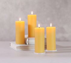 Plain Glossy Paraffin Wax Unscented Pillar Candles for Party, Lighting, Decoration