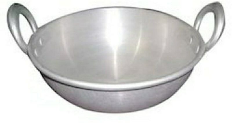 Plain Aluminium Kadai, Shape : Round