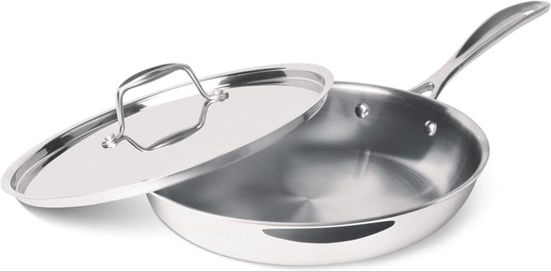 Stainless Steel Fry Pan, Color : Silver
