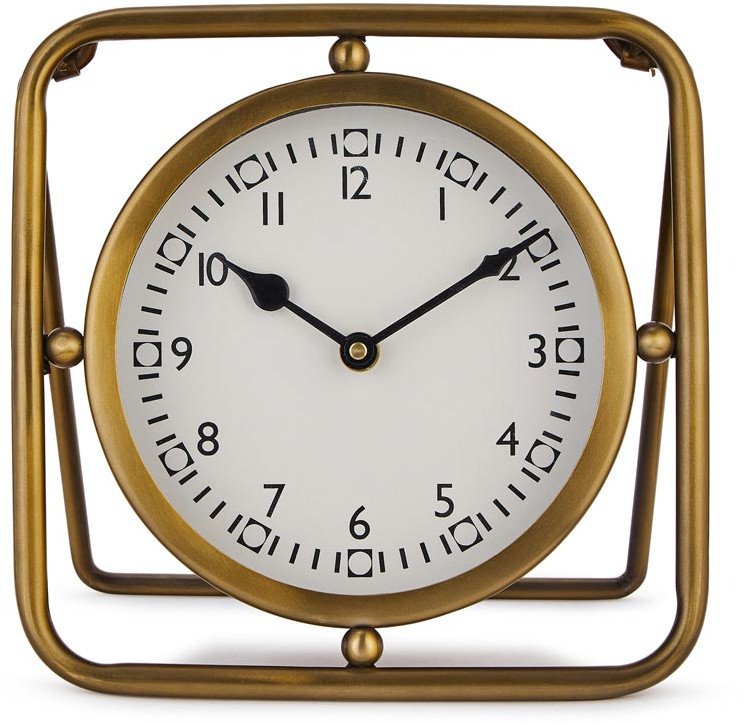 Analog Golden Table Clock With Stand