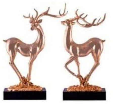 Polished Decorative Copper Deer Set, Packaging Type : Box