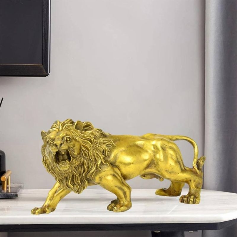 Polished Copper /Tungsten Decorative Lion Statue, Packaging Type : Carton Box
