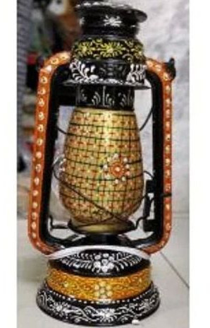 Polished Metal Handcrafted Printed Lantern for Decoration