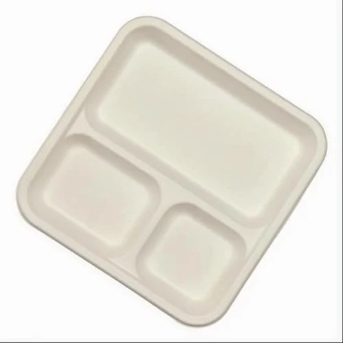 3 Compartment Sugarcane Bagasse Tray