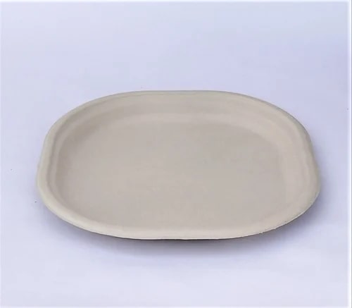 9 Inch Plain Square Sugarcane Bagasse Plates