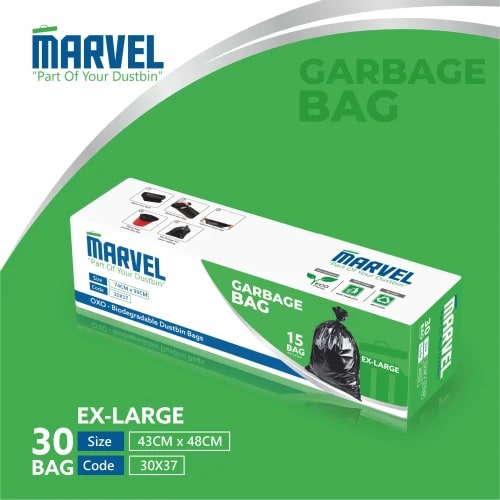 Marvel Plain Plastic Extra Large Garbage Bags for Medical, Commercial, Household