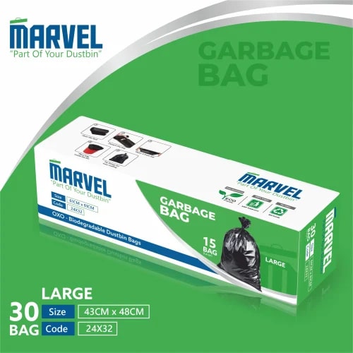 Marvel Plastic Plain Large Garbage Bags for Household, Medical, Commercial