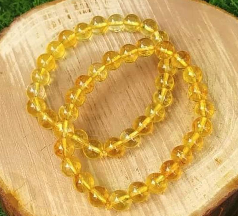 Polished Citrine Gemstone Bracelet For Jewellery