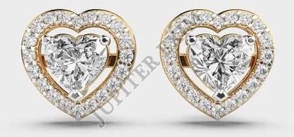 Diamond Studded Gold Earrings