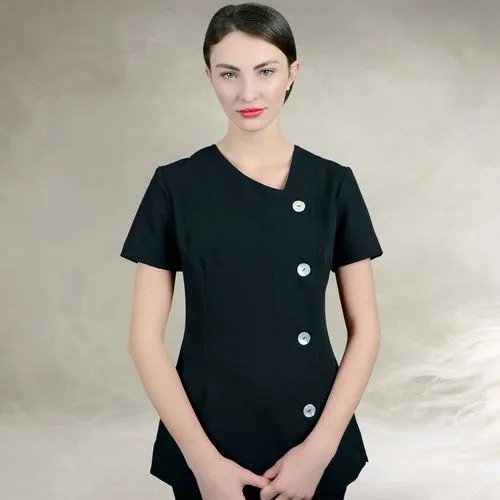 Cotton Spa Salon Uniform, Sleeves Type : Half Sleeves