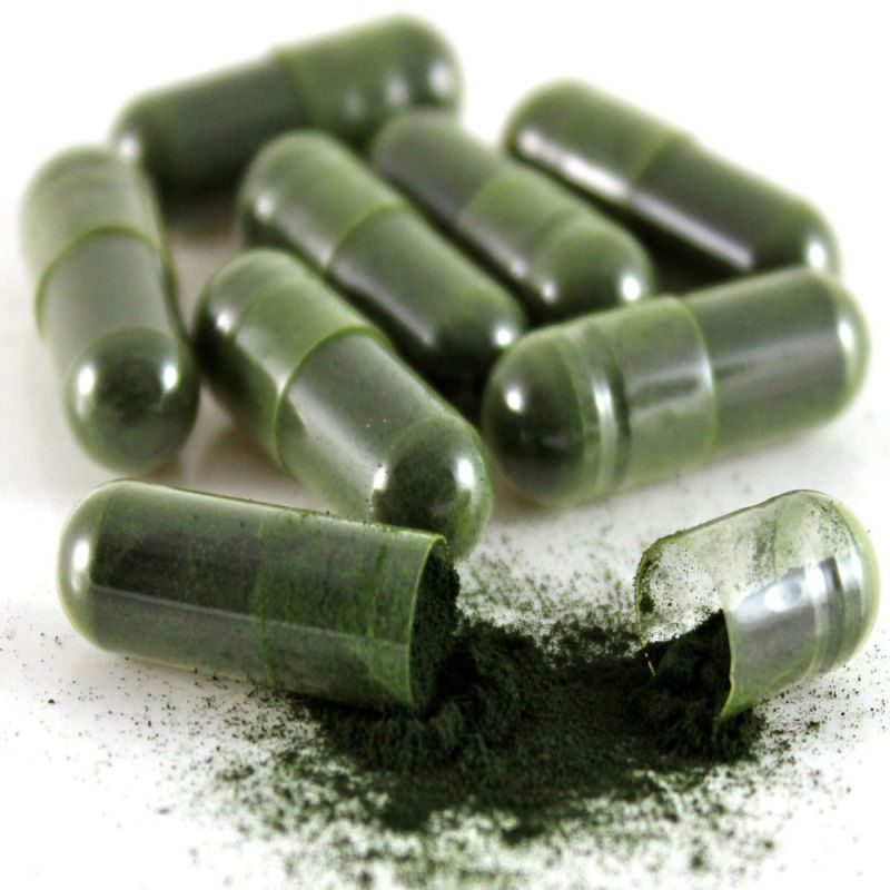 Herbal Spirulina Capsules for Supplement Diet
