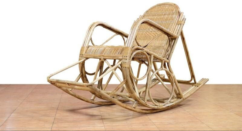 Plain Bamboo Rocking Chair, Color : Light Brown