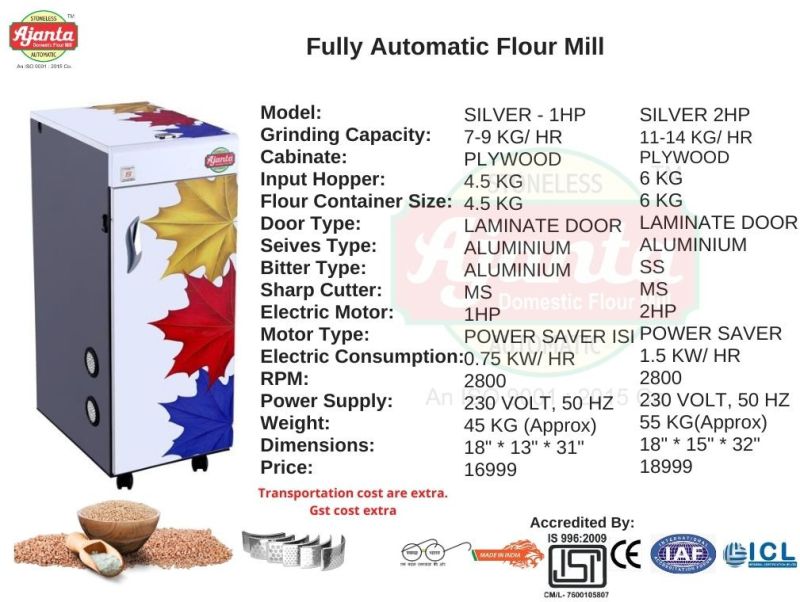 1HP Fully Automatic Flour Mill Machine