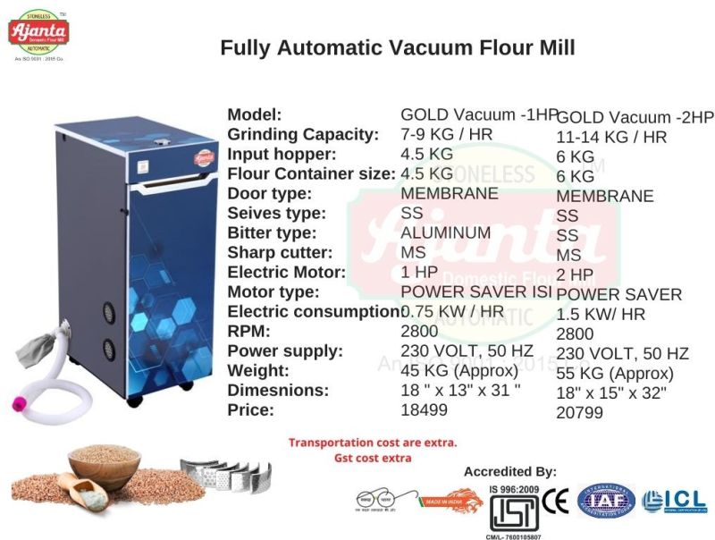 Stainless Steel Vacuum Flour Mill Machine