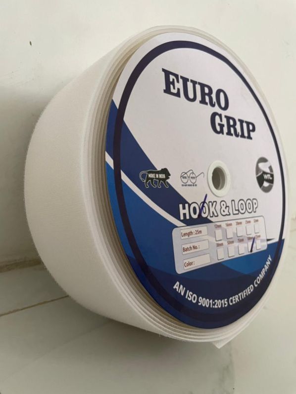 Euro Grip 100mm White Hook and Loop Tape