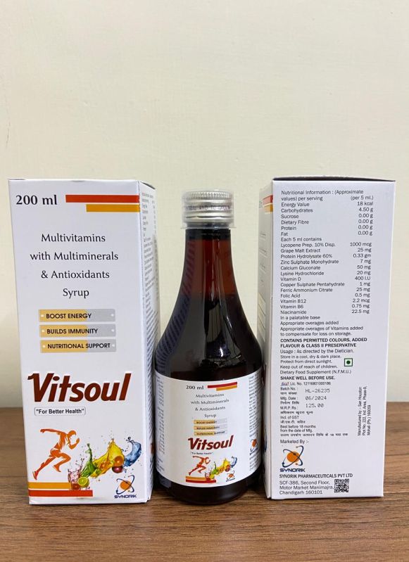 VITSOUL SYRUP, Packaging Type : Bottle