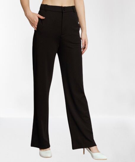 CRIMP Plain Cotton casual ladies trouser, Technics : Attractive Pattern