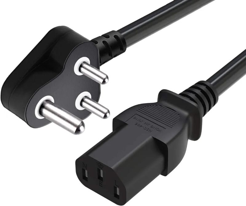 3 Pin Black Power Cord for Electrical Use