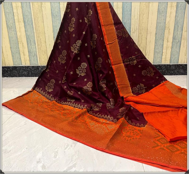 Banarasi Dyeable Semi Dupion Silk Butta Saree