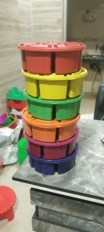 Pp plastic masala box, Shape : Round