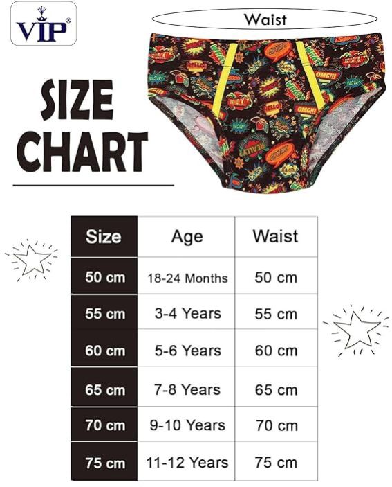 VIP Brat Boys Outer Elastic Plain Briefs Printed