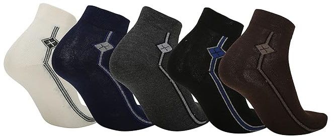 VIP Men\'s Regular Fit Cotton Ankle Length Socks Combo Pack