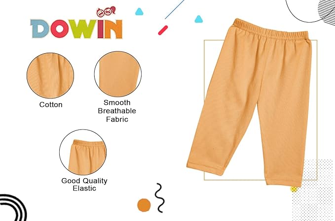 Dowin Unisex- Baby Cotton Solid Pajama Bottom Multicolor