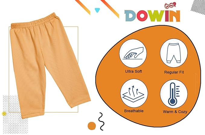 Dowin Unisex- Baby Cotton Solid Pajama Bottom Multicolor